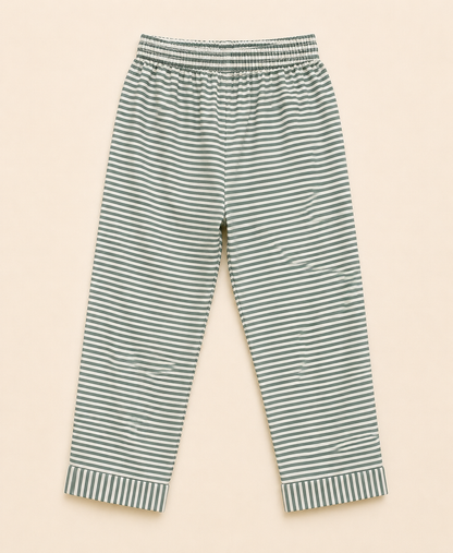 Boys Sage Green & White Stripe Pyjama Set
