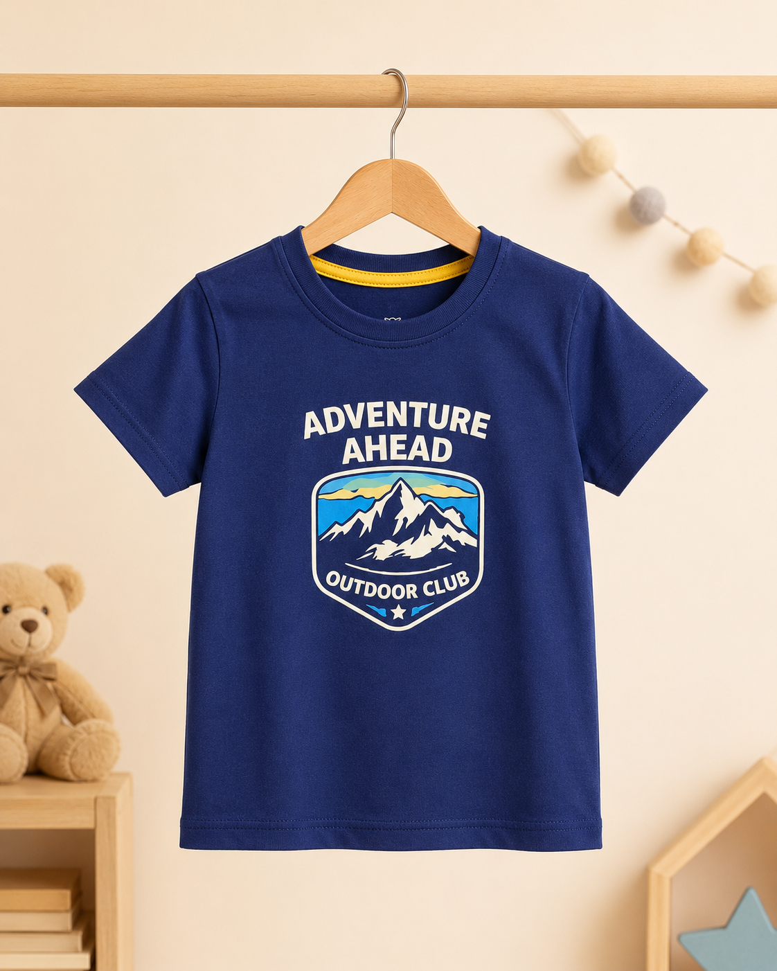 Boys Adventure Ahead Graphic T-Shirt – Navy Blue