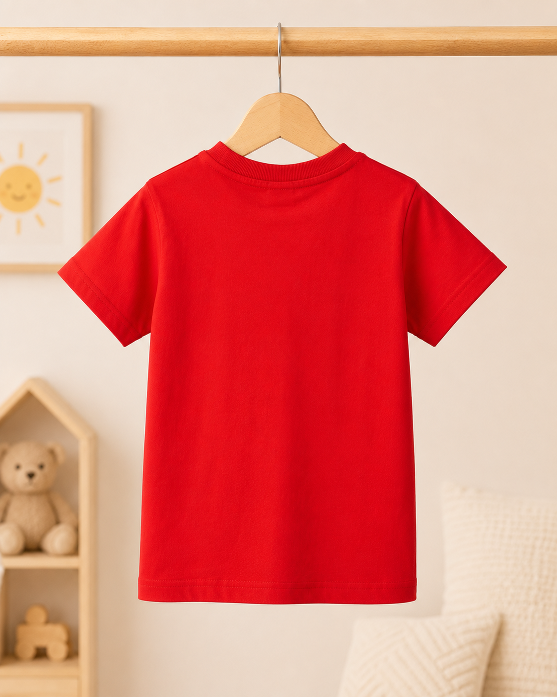 Boys Los Angeles Surfers California t-shirt Red - back full view on hanger