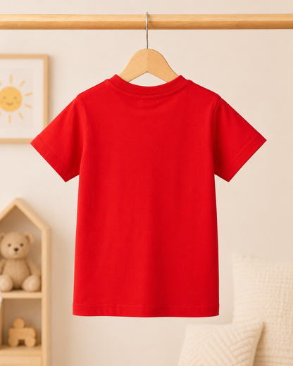 Boys Los Angeles Surfers California t-shirt Red - back full view on hanger